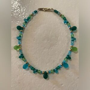Beaded Seaglass Anklet